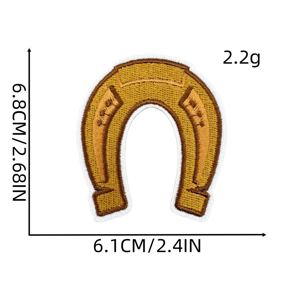 Wholesale Western Denim Embroidery Zhangzai Clothing Accessories Hot Melt Adhesive Non Stitching Large Pattern Cloth Patch FS